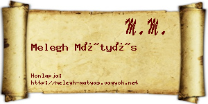 Melegh Mátyás névjegykártya